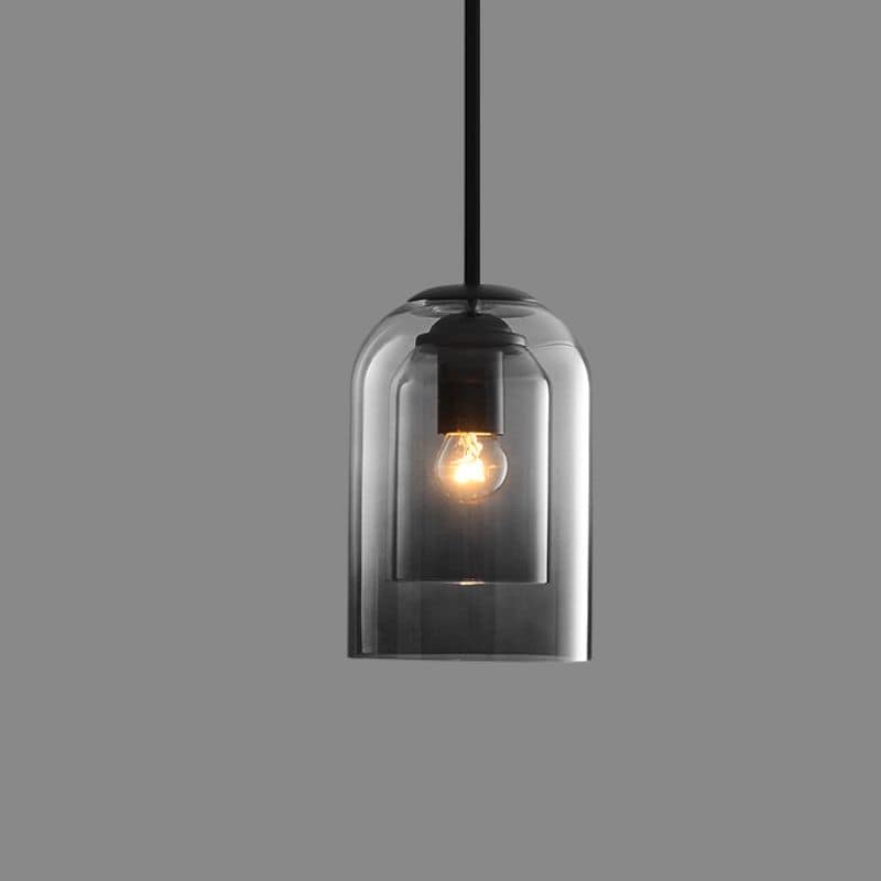 MicaLume: Lampada a sospensione in vetro stile Mid-Century con doppia ottica e compatibilità LED – per interni eleganti