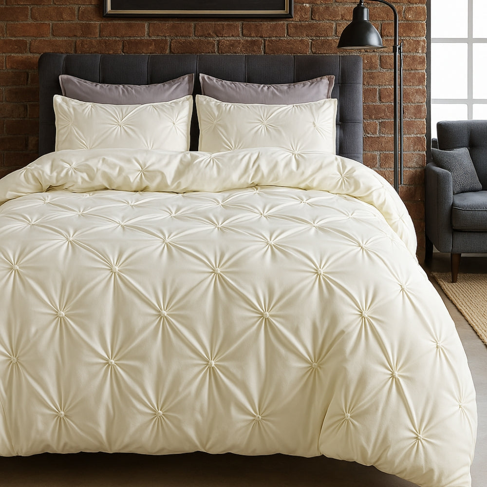 PriseTraum: Set copripiumino moderno – confortevole, resistente e decorativo con eleganti pieghe per la camera da letto