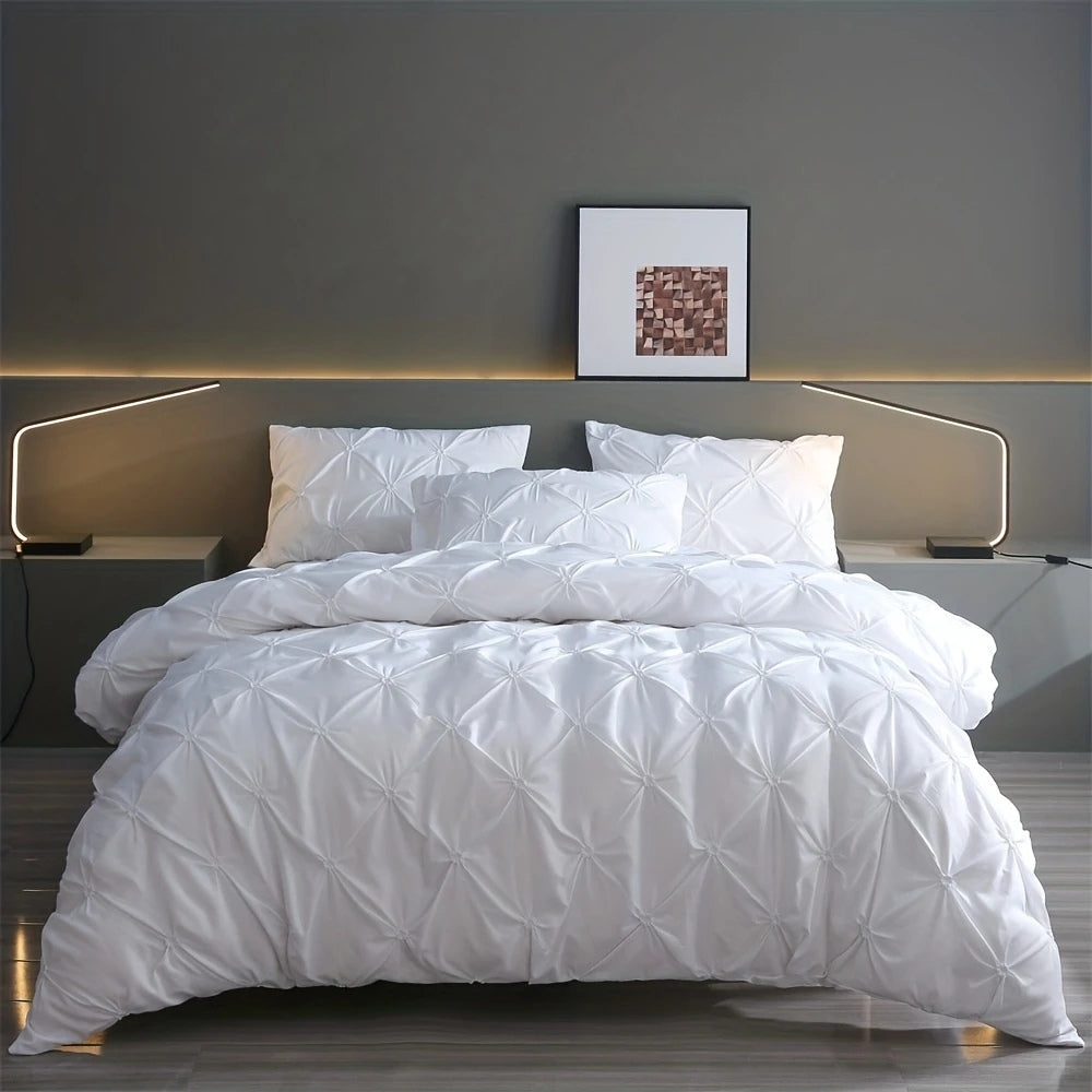 PriseTraum: Set copripiumino moderno – confortevole, resistente e decorativo con eleganti pieghe per la camera da letto