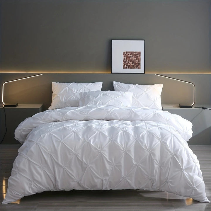 PriseTraum: Set copripiumino moderno – confortevole, resistente e decorativo con eleganti pieghe per la camera da letto