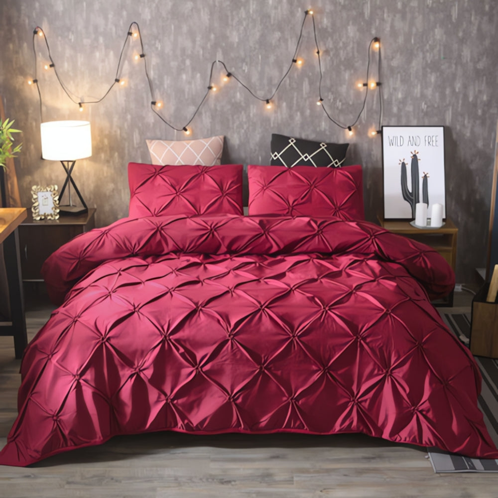 PriseTraum: Set copripiumino moderno – confortevole, resistente e decorativo con eleganti pieghe per la camera da letto