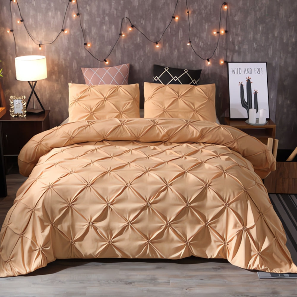 PriseTraum: Set copripiumino moderno – confortevole, resistente e decorativo con eleganti pieghe per la camera da letto