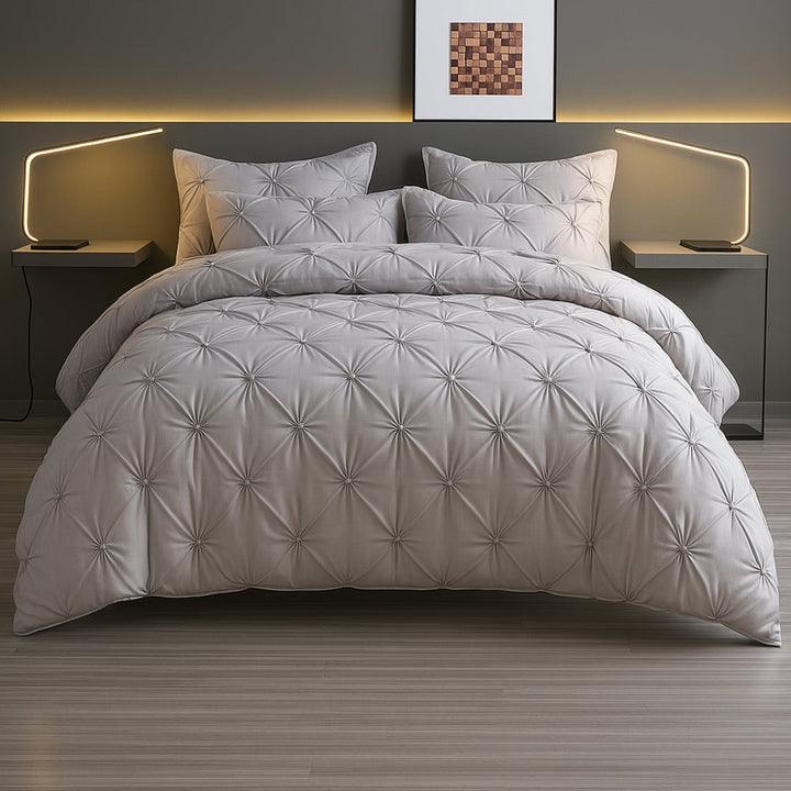 PriseTraum: Set copripiumino moderno – confortevole, resistente e decorativo con eleganti pieghe per la camera da letto
