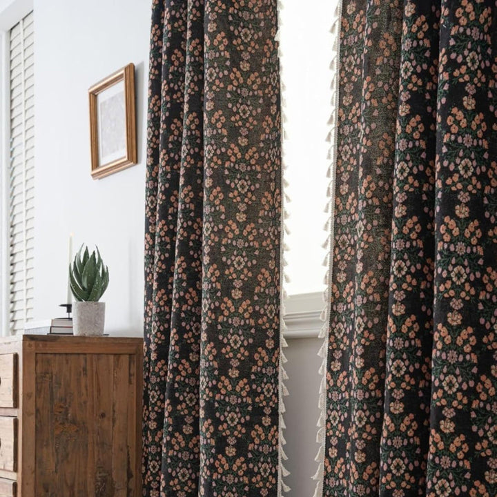 PrismaFlair: Tenda in Jacquard con Frange – elegante e traslucida per camere da letto e cucina