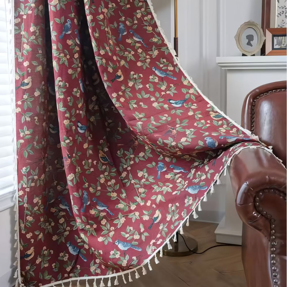 PrismaFlair: Tenda in Jacquard con Frange – elegante e traslucida per camere da letto e cucina