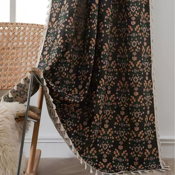 PrismaFlair: Tenda in Jacquard con Frange – elegante e traslucida per camere da letto e cucina