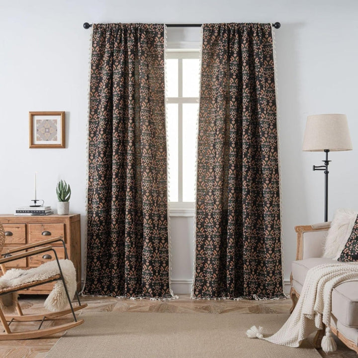 PrismaFlair: Tenda in Jacquard con Frange – elegante e traslucida per camere da letto e cucina