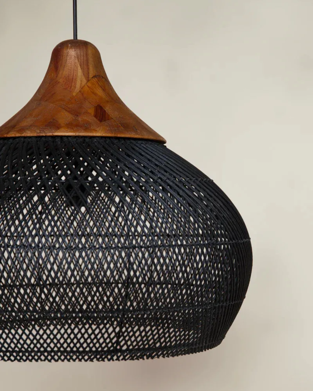 RattéaLuna: Lampada a sospensione rotonda in rattan intrecciata a mano con LED E27 e luce calda – per soggiorno e sala da pranzo