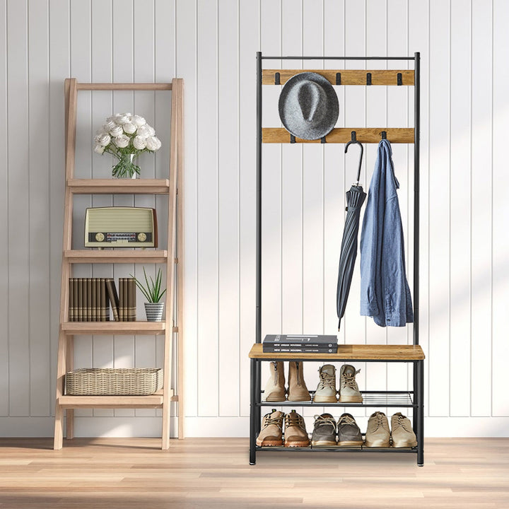 RaumGestell: Appendiabiti in metallo – organizer stabile con ripiano per scarpe e scaffale, compatto e multifunzionale per corridoio e camera da letto
