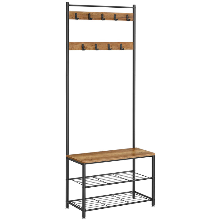 RaumGestell: Appendiabiti in metallo – organizer stabile con ripiano per scarpe e scaffale, compatto e multifunzionale per corridoio e camera da letto