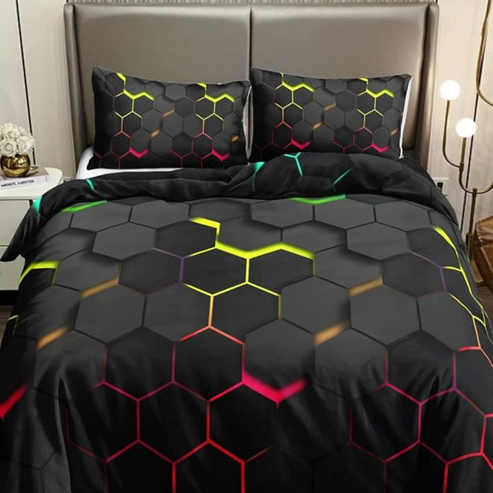RaumLeben: Set copripiumino decorativo – morbido, traspirante e durevole con esclusivo motivo geometrico per la casa