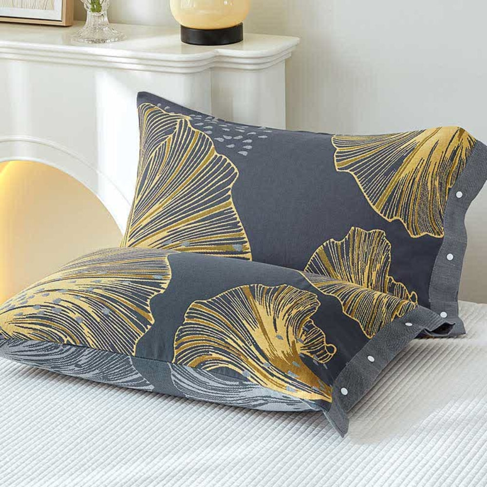 ReineBlume: Fodera per cuscino con stampa floreale e chiusura a bottoni – elegante e durevole (set da 2)