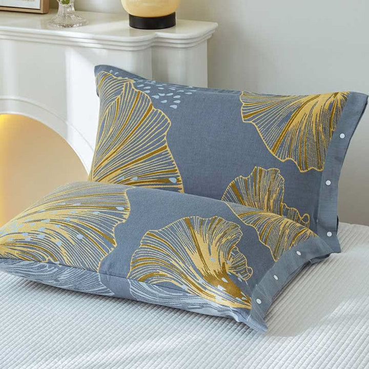 ReineBlume: Fodera per cuscino con stampa floreale e chiusura a bottoni – elegante e durevole (set da 2)