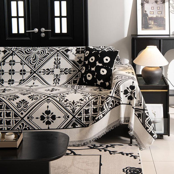 RenaissanceLinie: Copertura per divano in pregiato chenille con motivo decorativo e tatto accogliente – per divano e zona giorno