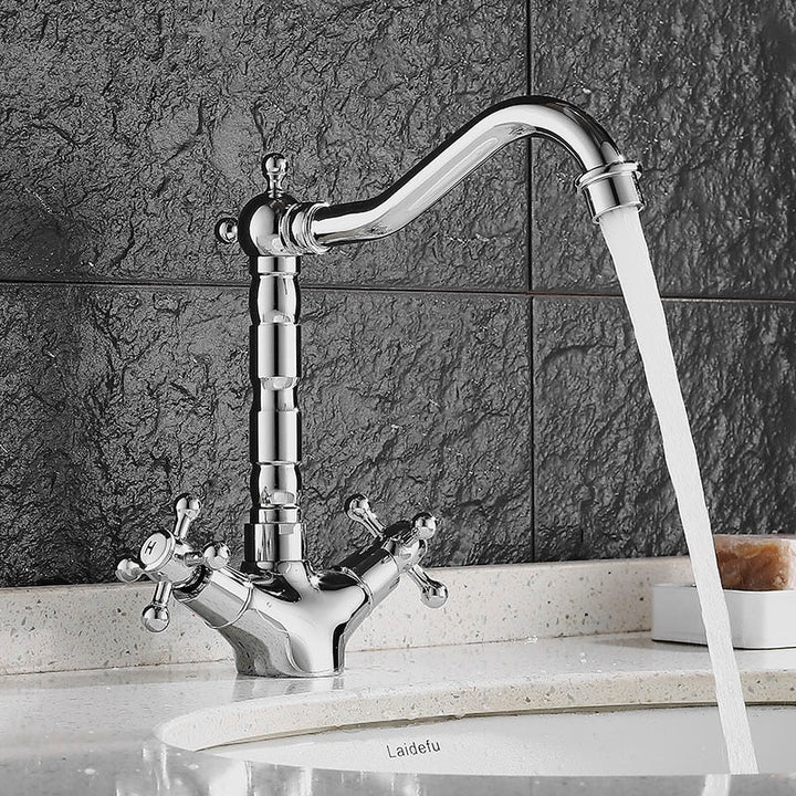 RetroFlow: Rubinetto da lavabo vintage in design antico – Rubinetto elegante per bagni nostalgici