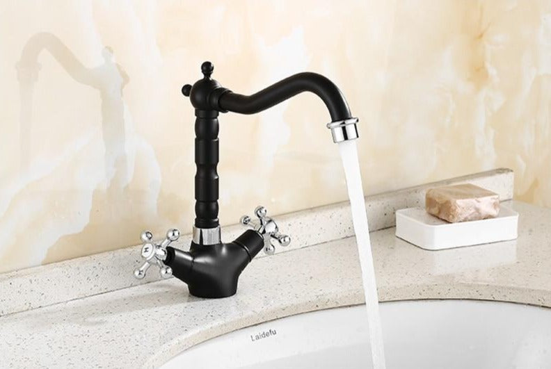 RetroFlow: Rubinetto da lavabo vintage in design antico – Rubinetto elegante per bagni nostalgici