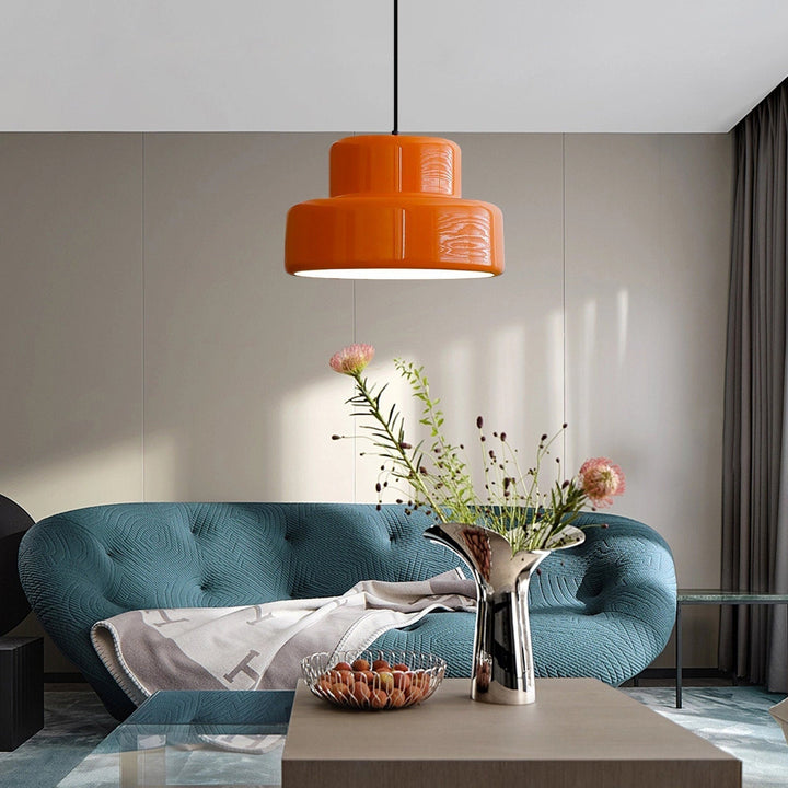 RetroForm: Lampada a sospensione Bauhaus in Arancione