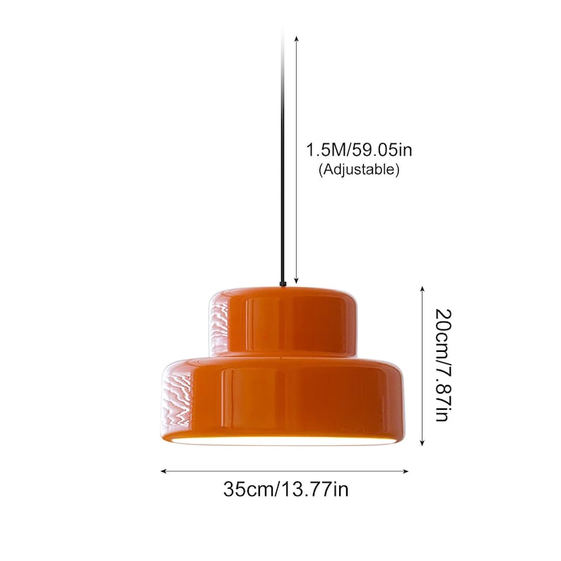 RetroForm: Lampada a sospensione Bauhaus in Arancione