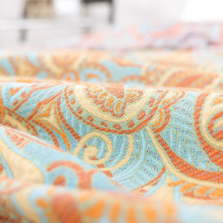 PaisleyLux: Coperta in cotone reversibile in design Boho con motivo Paisley – per soggiorno e camera da letto