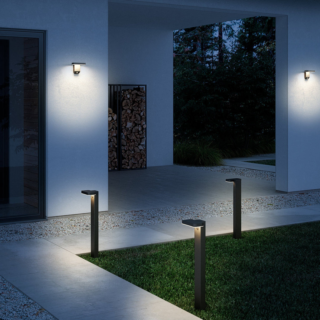 Rica Square LED Giardino Solar Spike Light, Nero