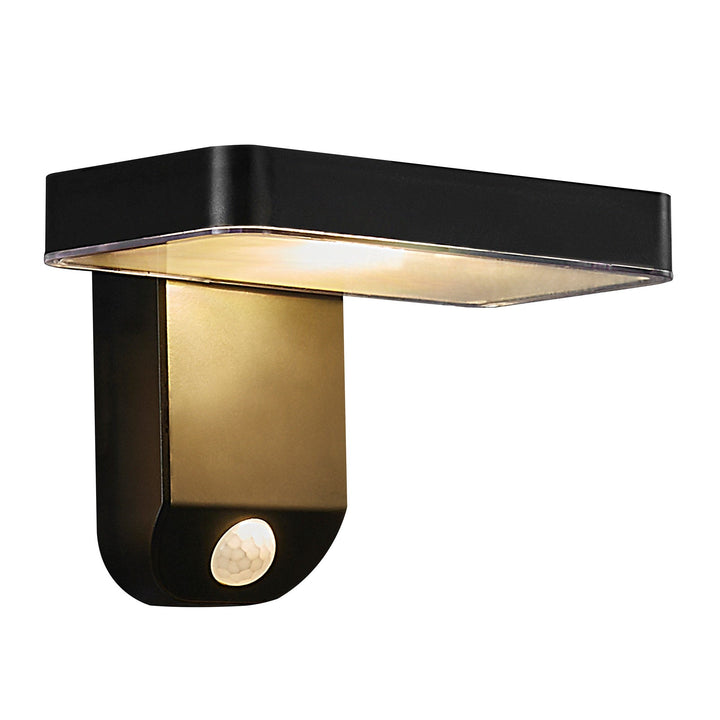 Luce da parete solare LED quadrata Rica per esterni, nera