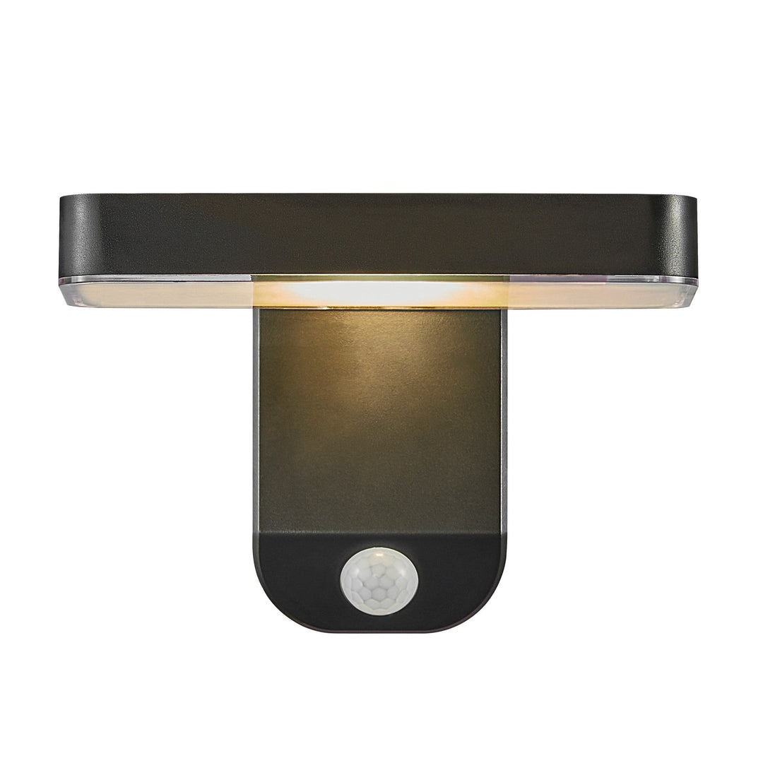 Luce da parete solare LED quadrata Rica per esterni, nera