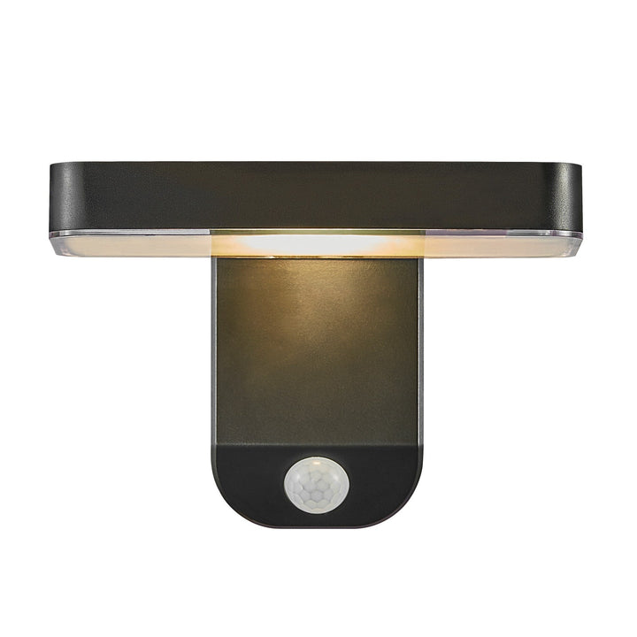 Luce da parete solare LED quadrata Rica per esterni, nera