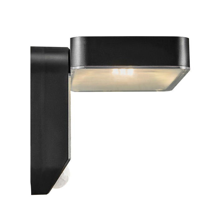 Luce da parete solare LED quadrata Rica per esterni, nera