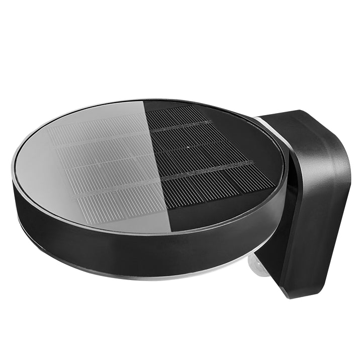 Lampada da Parete Solare LED Rotonda Rica per Esterni, Nera