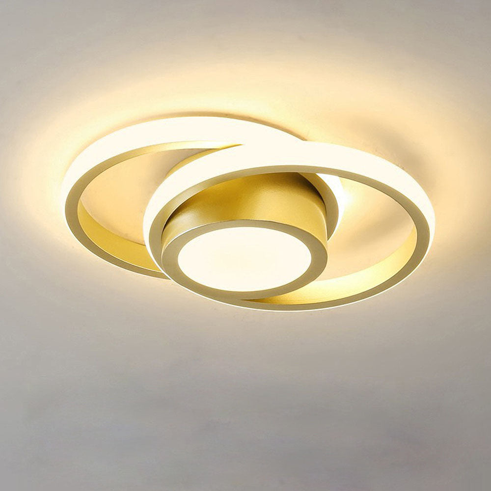 RingÉlégance: Lampada a soffitto a doppio anello LED moderna – elegante ed efficiente dal punto di vista energetico per corridoi e aree living