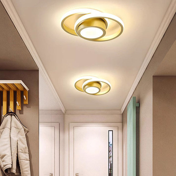 RingÉlégance: Lampada a soffitto a doppio anello LED moderna – elegante ed efficiente dal punto di vista energetico per corridoi e aree living