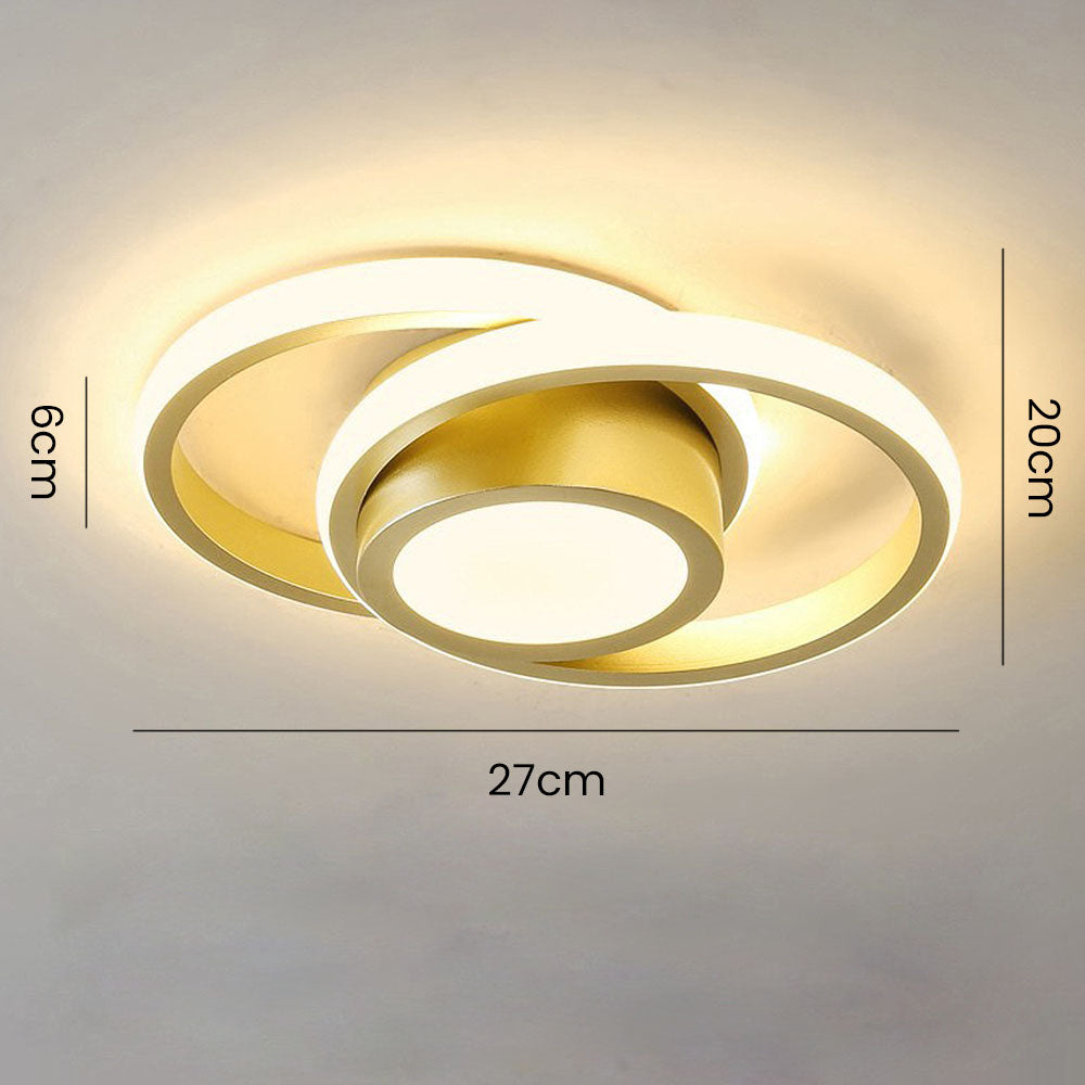 RingÉlégance: Lampada a soffitto a doppio anello LED moderna – elegante ed efficiente dal punto di vista energetico per corridoi e aree living