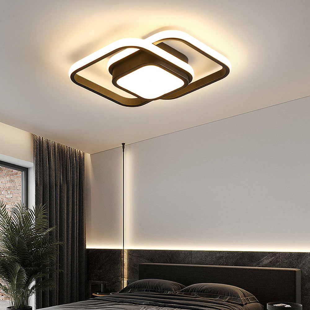 RingÉlégance: Lampada a soffitto a doppio anello LED moderna – elegante ed efficiente dal punto di vista energetico per corridoi e aree living