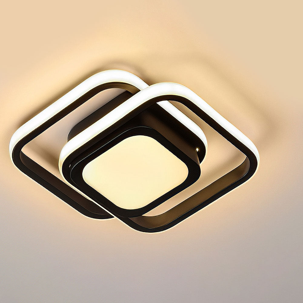 RingÉlégance: Lampada a soffitto a doppio anello LED moderna – elegante ed efficiente dal punto di vista energetico per corridoi e aree living