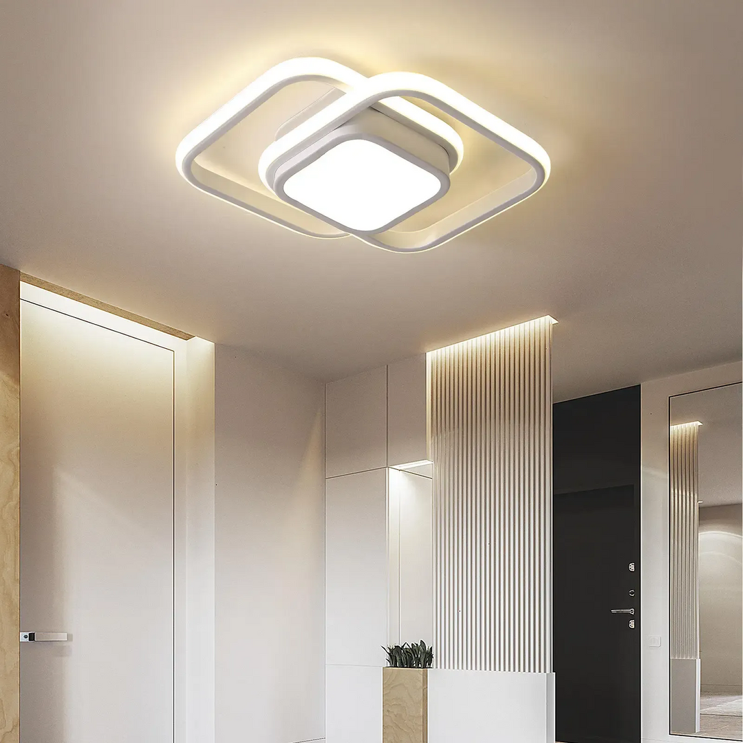 RingÉlégance: Lampada a soffitto a doppio anello LED moderna – elegante ed efficiente dal punto di vista energetico per corridoi e aree living