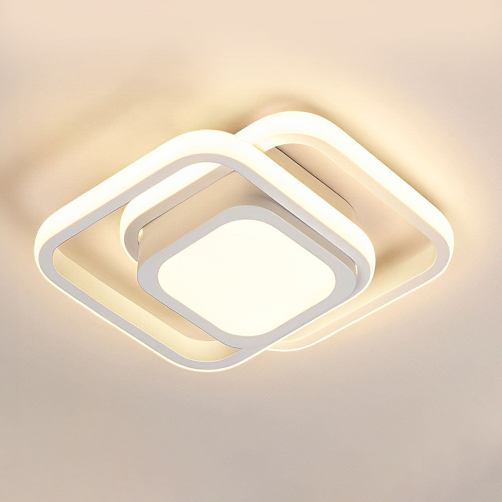 RingÉlégance: Lampada a soffitto a doppio anello LED moderna – elegante ed efficiente dal punto di vista energetico per corridoi e aree living
