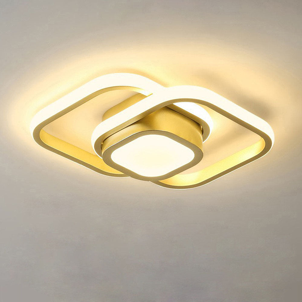 RingÉlégance: Lampada a soffitto a doppio anello LED moderna – elegante ed efficiente dal punto di vista energetico per corridoi e aree living