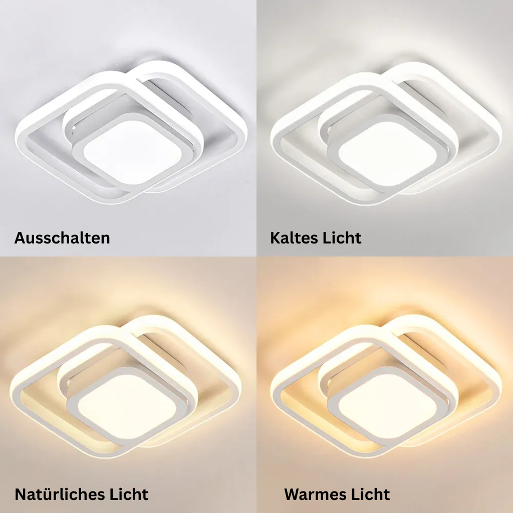 RingÉlégance: Lampada a soffitto a doppio anello LED moderna – elegante ed efficiente dal punto di vista energetico per corridoi e aree living