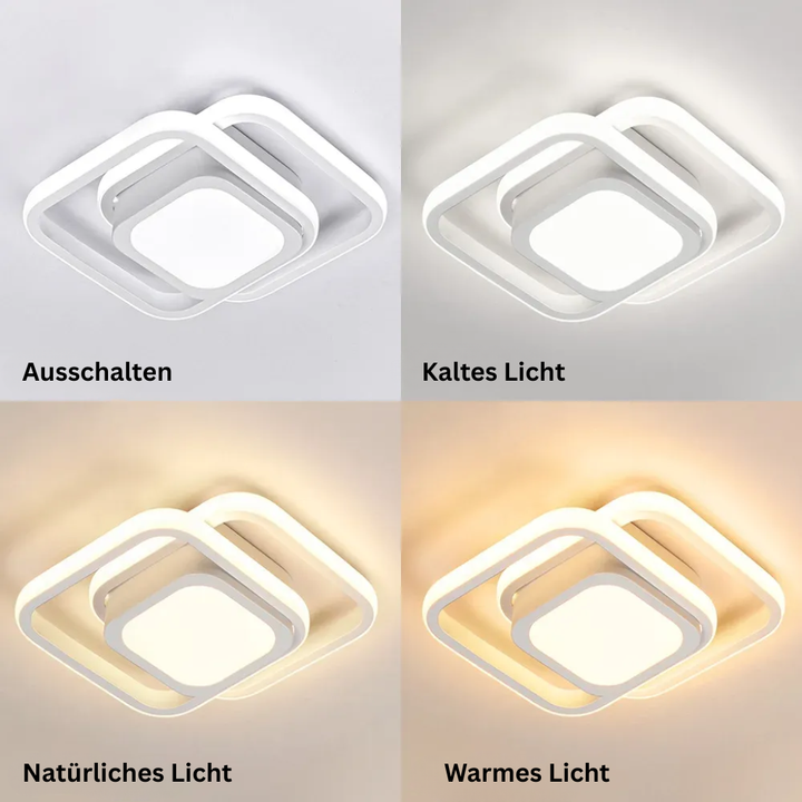 RingÉlégance: Lampada a soffitto a doppio anello LED moderna – elegante ed efficiente dal punto di vista energetico per corridoi e aree living