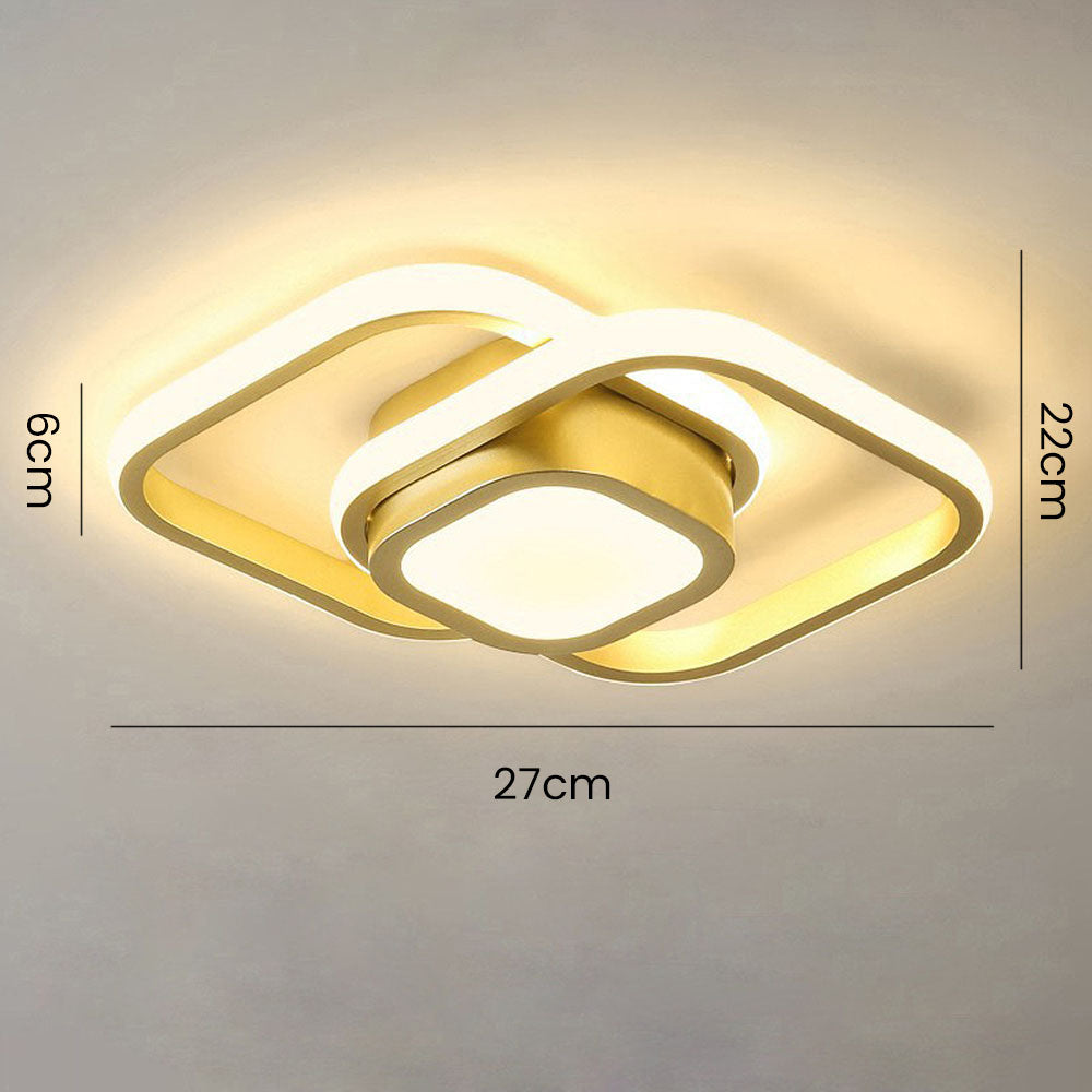 RingÉlégance: Lampada a soffitto a doppio anello LED moderna – elegante ed efficiente dal punto di vista energetico per corridoi e aree living
