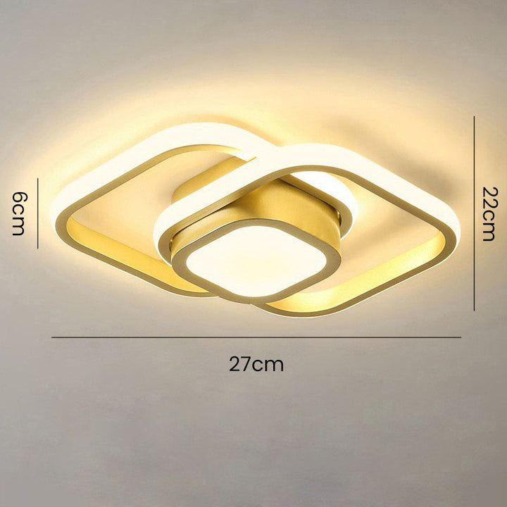 RingÉlégance: Lampada a soffitto a doppio anello LED moderna – elegante ed efficiente dal punto di vista energetico per corridoi e aree living