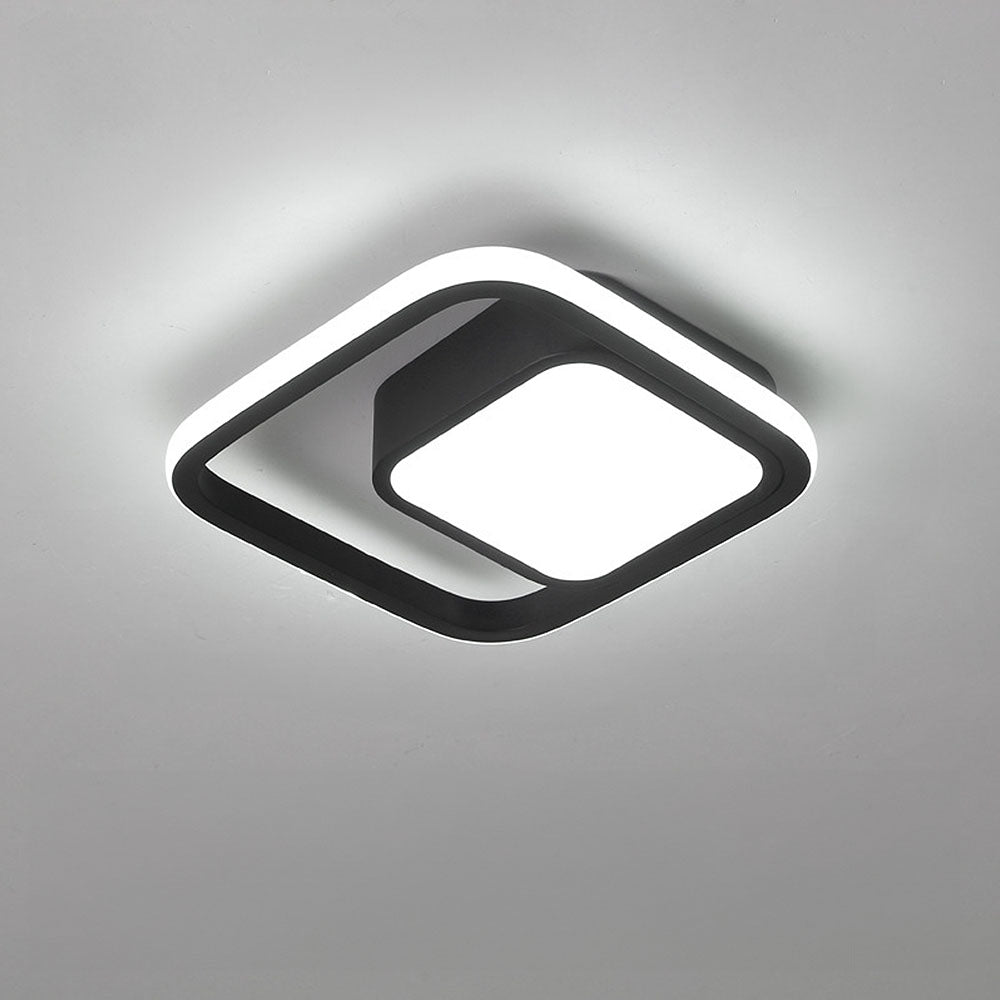 RingÉlégance: Lampada a soffitto a doppio anello LED moderna – elegante ed efficiente dal punto di vista energetico per corridoi e aree living