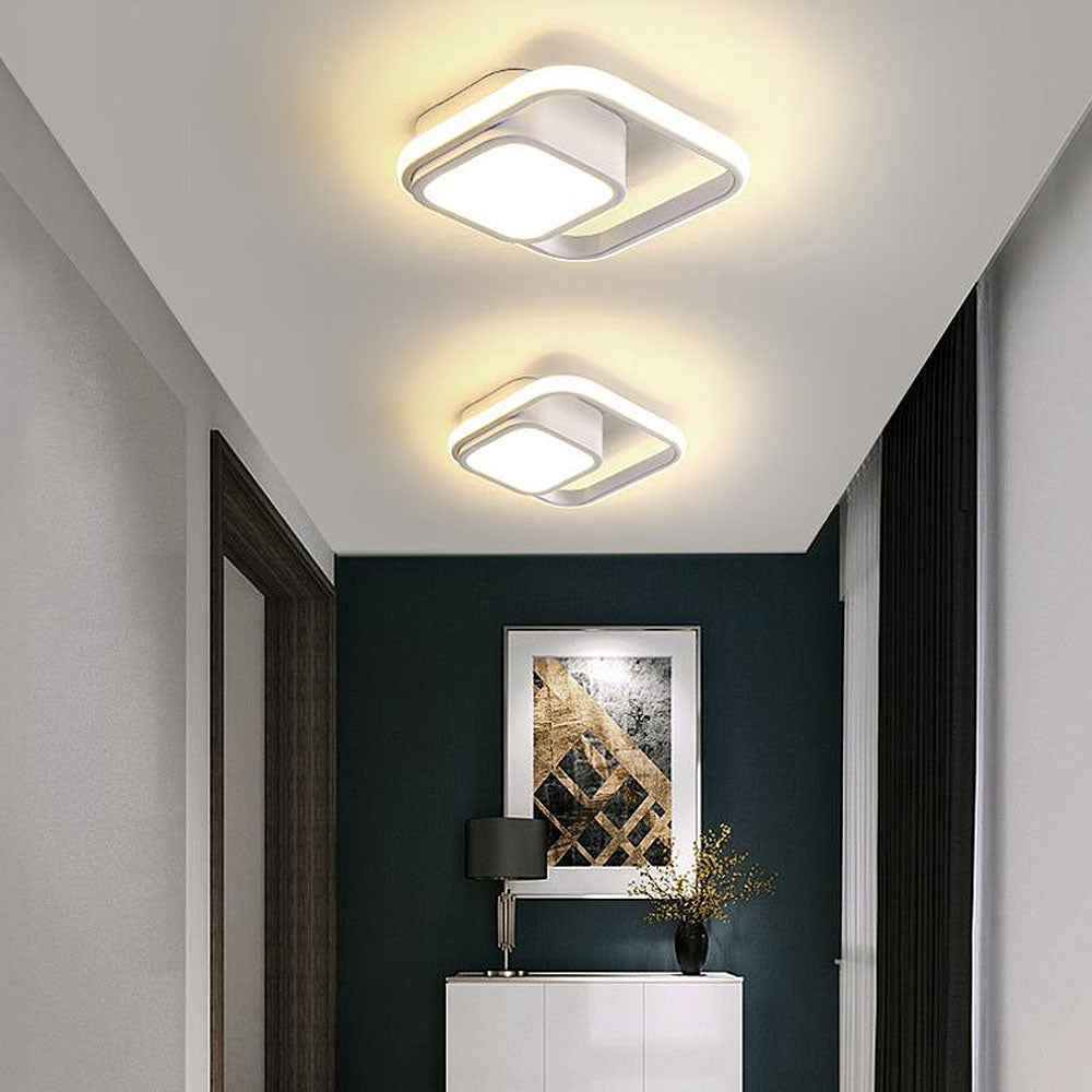 RingÉlégance: Lampada a soffitto a doppio anello LED moderna – elegante ed efficiente dal punto di vista energetico per corridoi e aree living