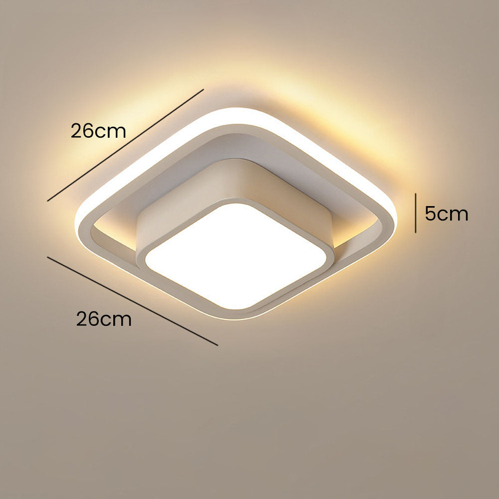 RingÉlégance: Lampada a soffitto a doppio anello LED moderna – elegante ed efficiente dal punto di vista energetico per corridoi e aree living
