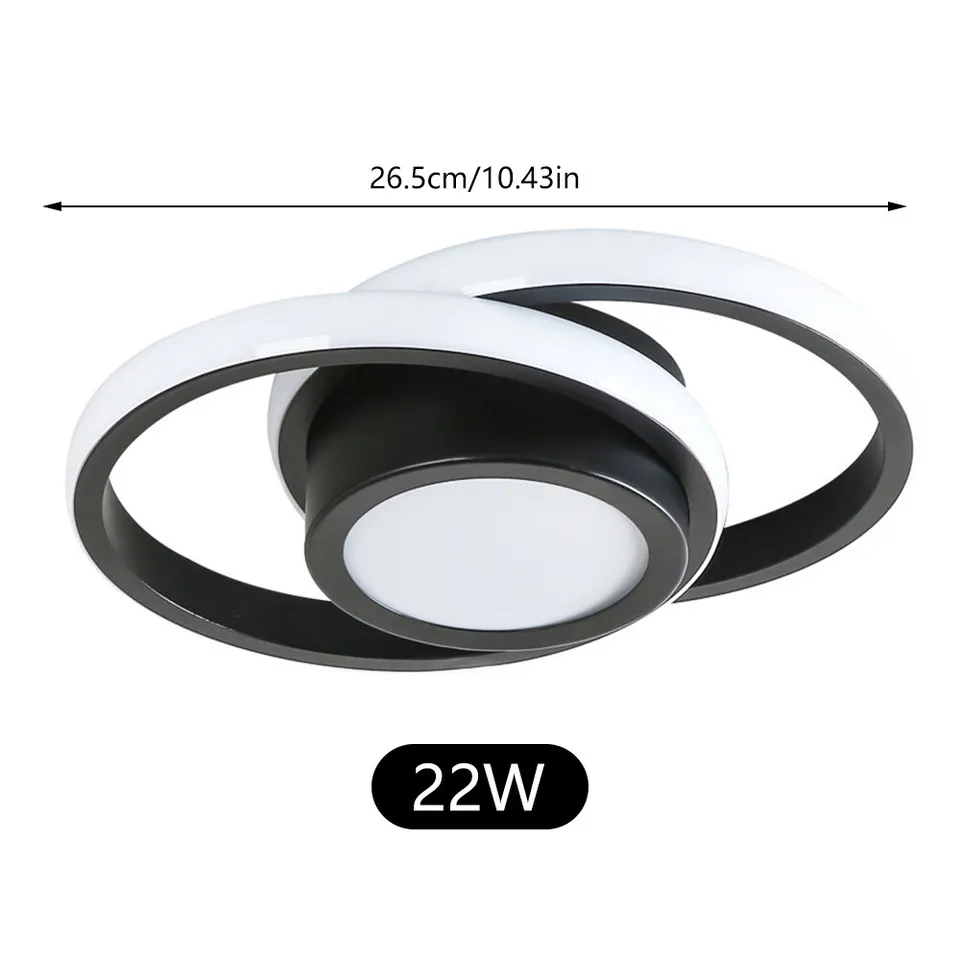 RingÉlégance: Lampada a soffitto a doppio anello LED moderna – elegante ed efficiente dal punto di vista energetico per corridoi e aree living