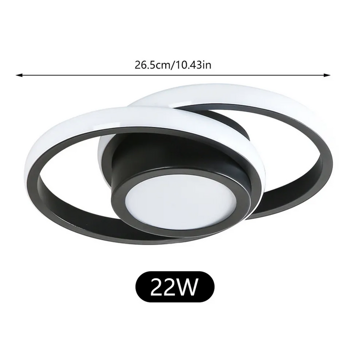 RingÉlégance: Lampada a soffitto a doppio anello LED moderna – elegante ed efficiente dal punto di vista energetico per corridoi e aree living