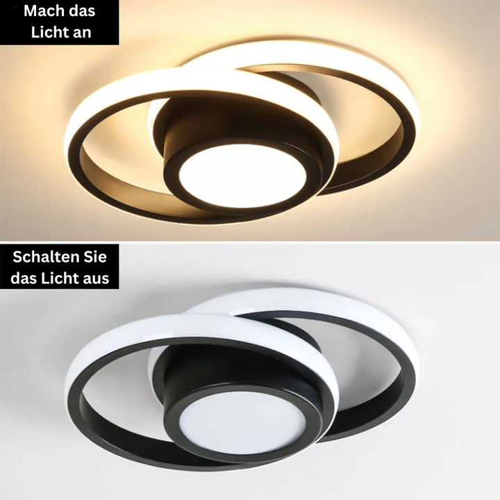 RingÉlégance: Lampada a soffitto a doppio anello LED moderna – elegante ed efficiente dal punto di vista energetico per corridoi e aree living