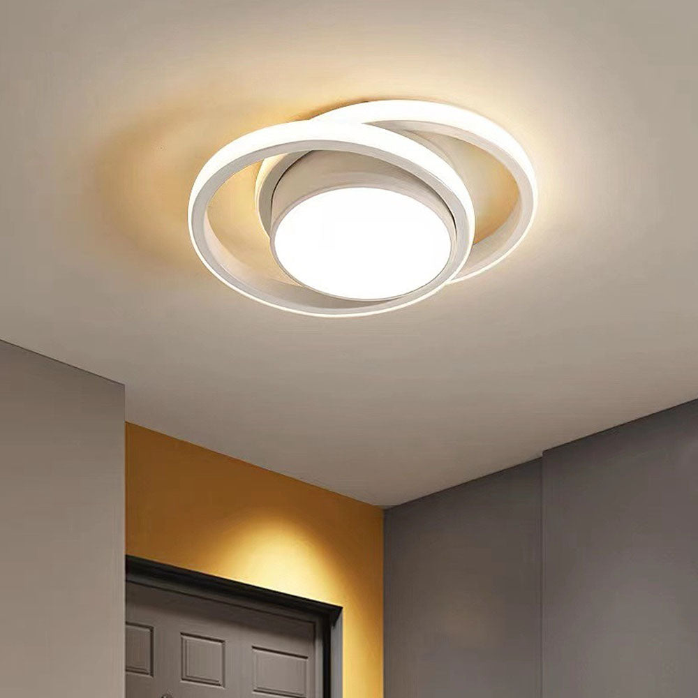 RingÉlégance: Lampada a soffitto a doppio anello LED moderna – elegante ed efficiente dal punto di vista energetico per corridoi e aree living