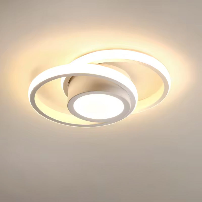 RingÉlégance: Lampada a soffitto a doppio anello LED moderna – elegante ed efficiente dal punto di vista energetico per corridoi e aree living