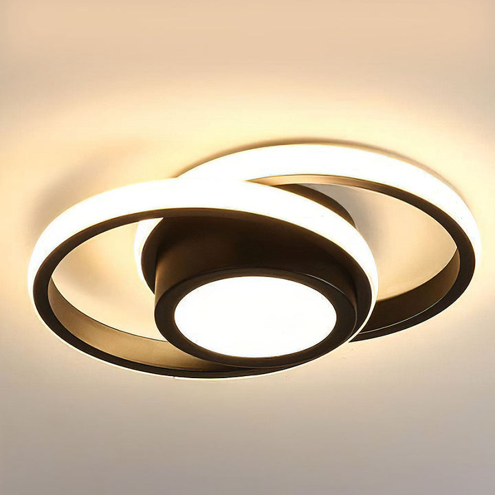 RingÉlégance: Lampada a soffitto a doppio anello LED moderna – elegante ed efficiente dal punto di vista energetico per corridoi e aree living